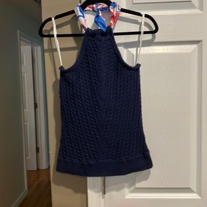 Lilly Pulitzer Sweater Halter Top with Scarf Tie L